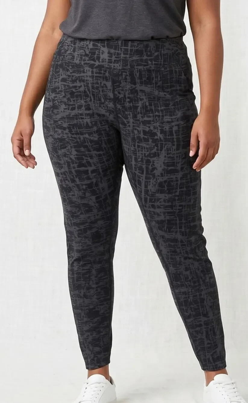 Calvin Klein Performance Quick Dry Leggings 0X Black Gray Print